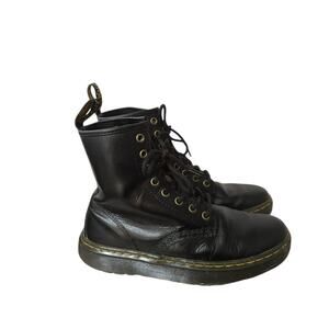 Dr Martens Zavala Black Boots Black Air Wair Women's 7 Men's 6 Lace Up Used